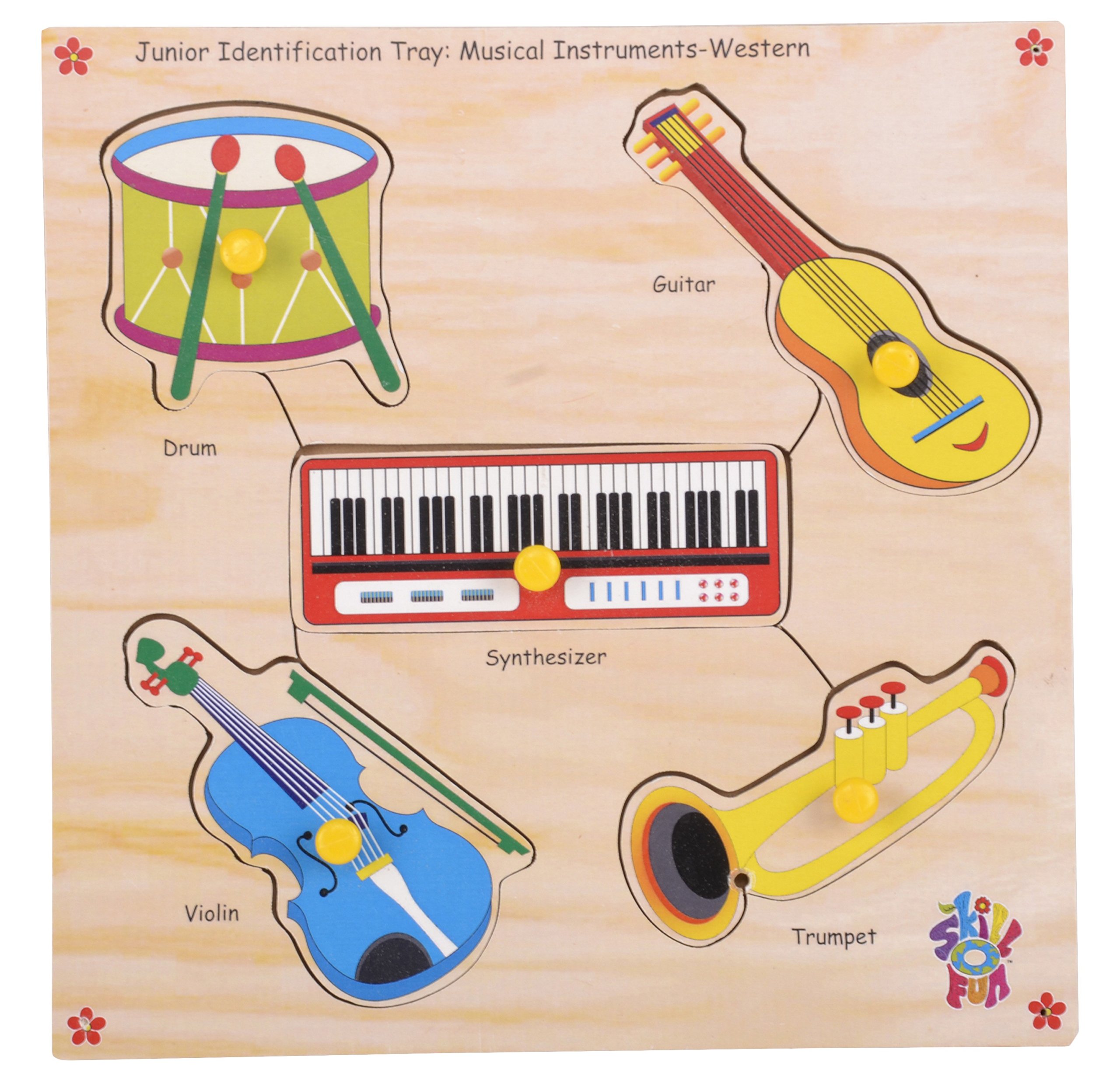 Skillofun Wooden Junior Identification Trays - Western Musical Instuments