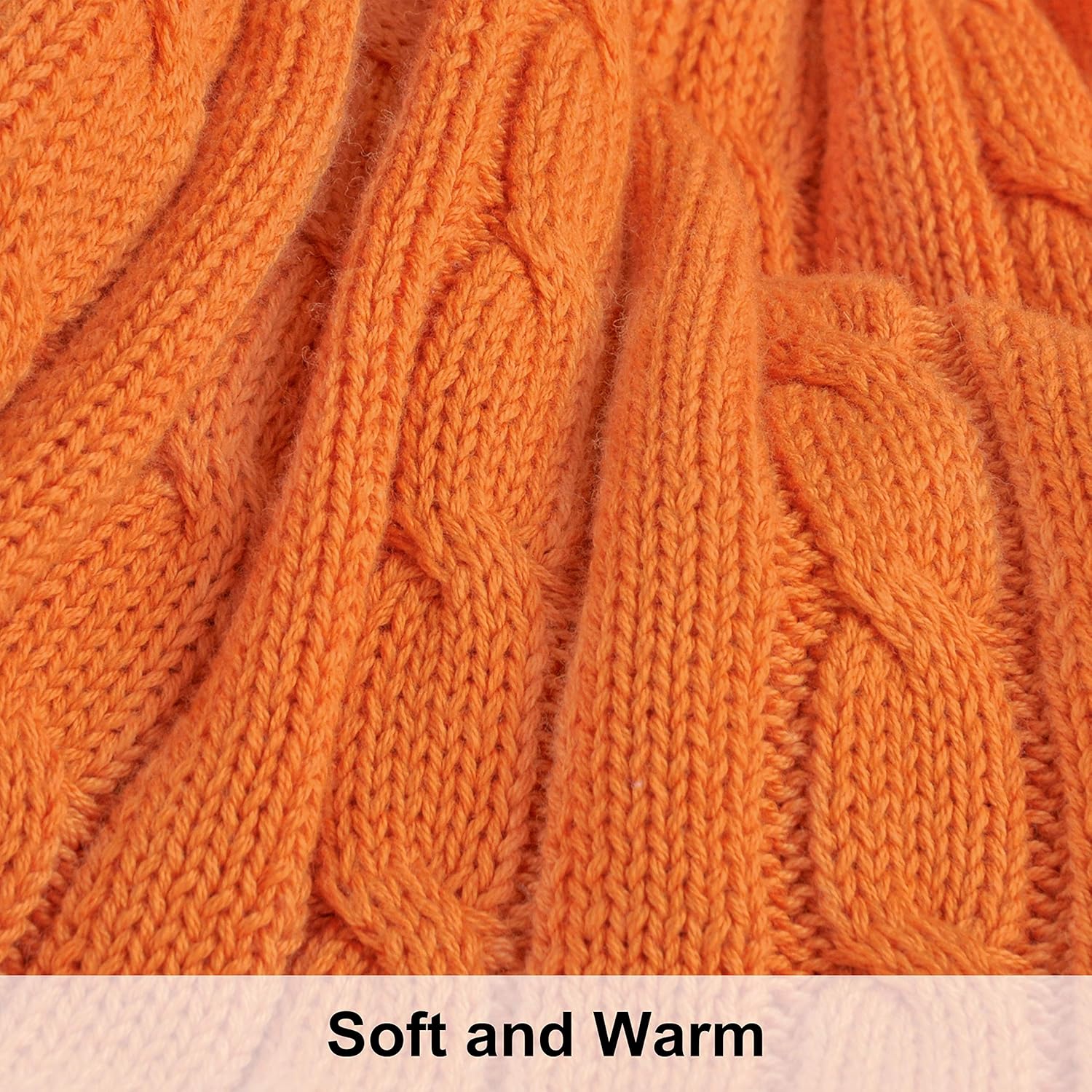 NTBAY 100% Pure Cotton Cable Knit Throw Blanket, Super Soft Warm 51x67 Knitted Throw Blanket for Couch, Sofa, Chair, Bed - Extra Cozy, Machine Washable, Comfortable Home Decor, Orange - Image 3