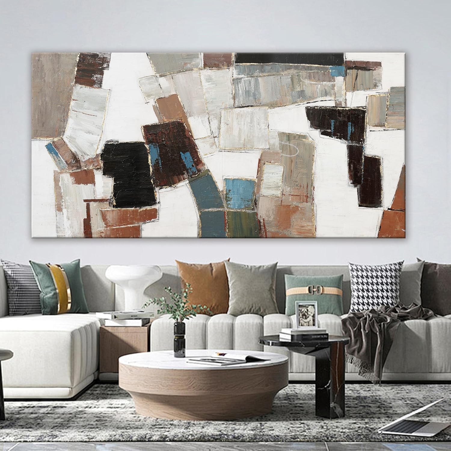 Abstract Wall Art Large Canvas Wall Art Decor Modern Wall Art Decor Minimalist Geometric Line Wall Decor Artwork for Walls Textured Wall Art Prints For Room Living Room Bedroom Office Wall Decor 29X58