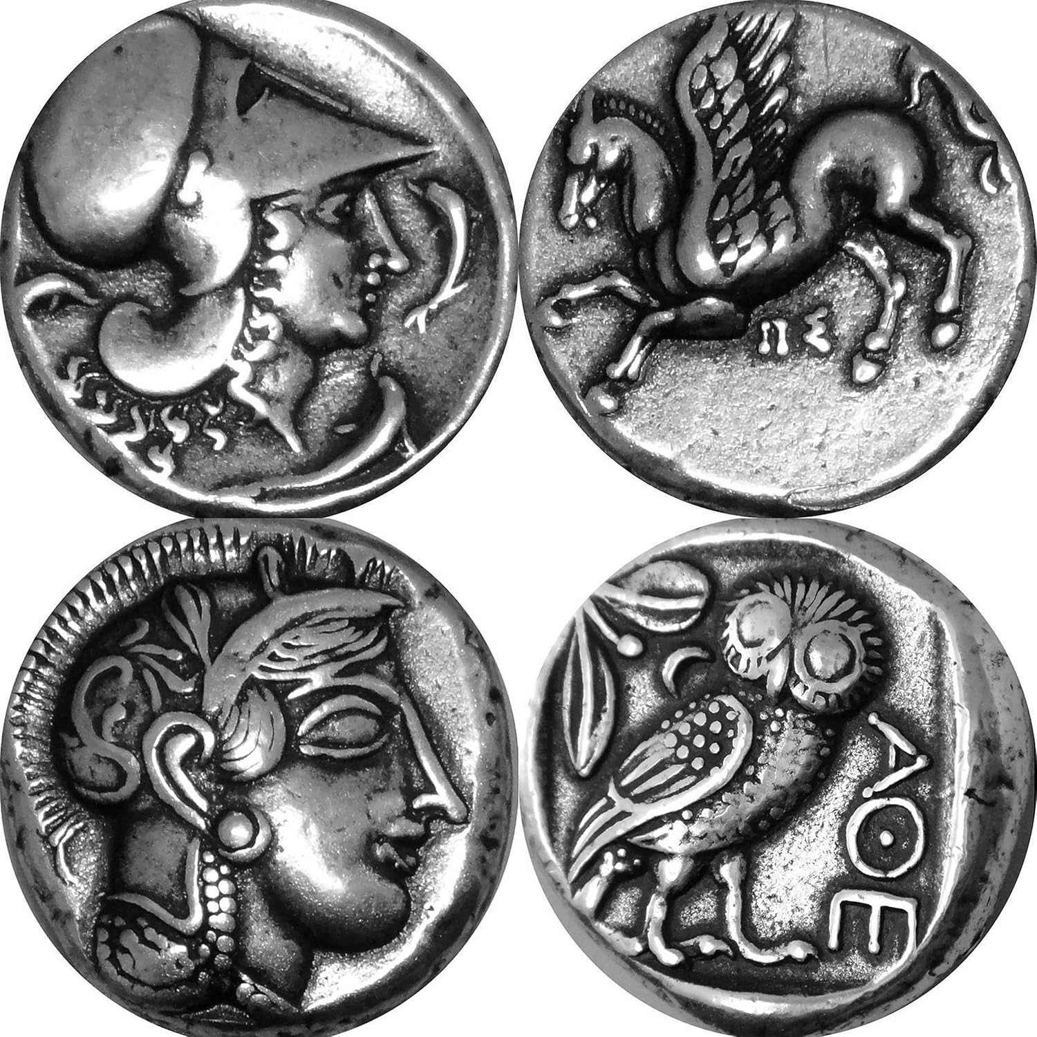 Planner Stickers Athena And Owl Greek Coin Replica - Goddess Of Wisdom  Collectible, Perfect Percy Jackson Gift Rub On Decals