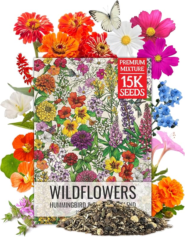 Seed Needs Flower Seeds Hummingbird and Butterfly Mix 1 Ounce Bulk Pack