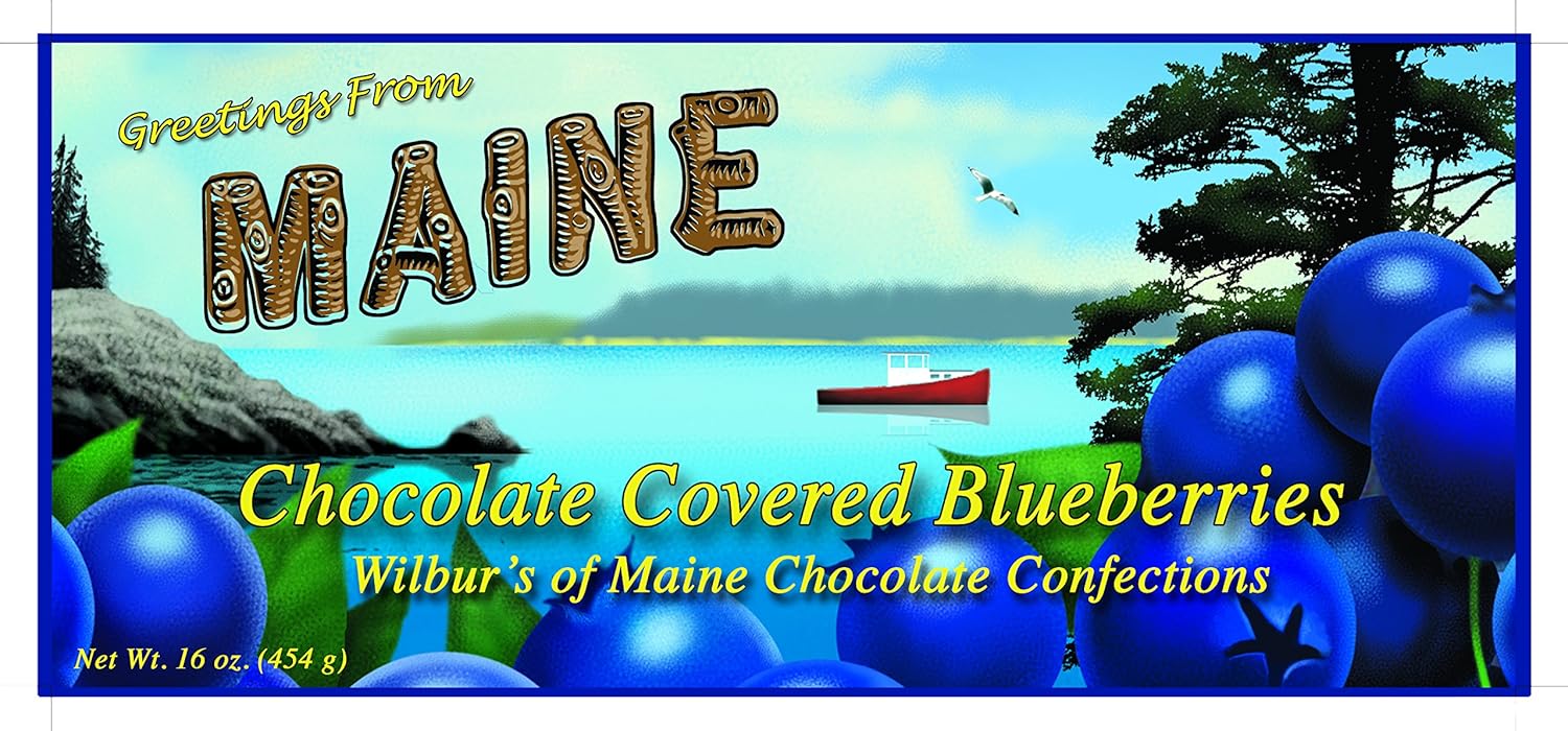Wilbur's of Maine Chocolate Covered Blueberries, 1 Pound Box