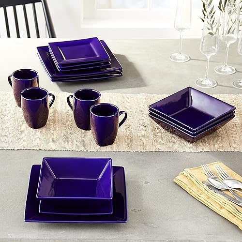 Miniatura 7 de Juego de platos cuadrados de 16 piezas de 10 Strawberry Street, Negro