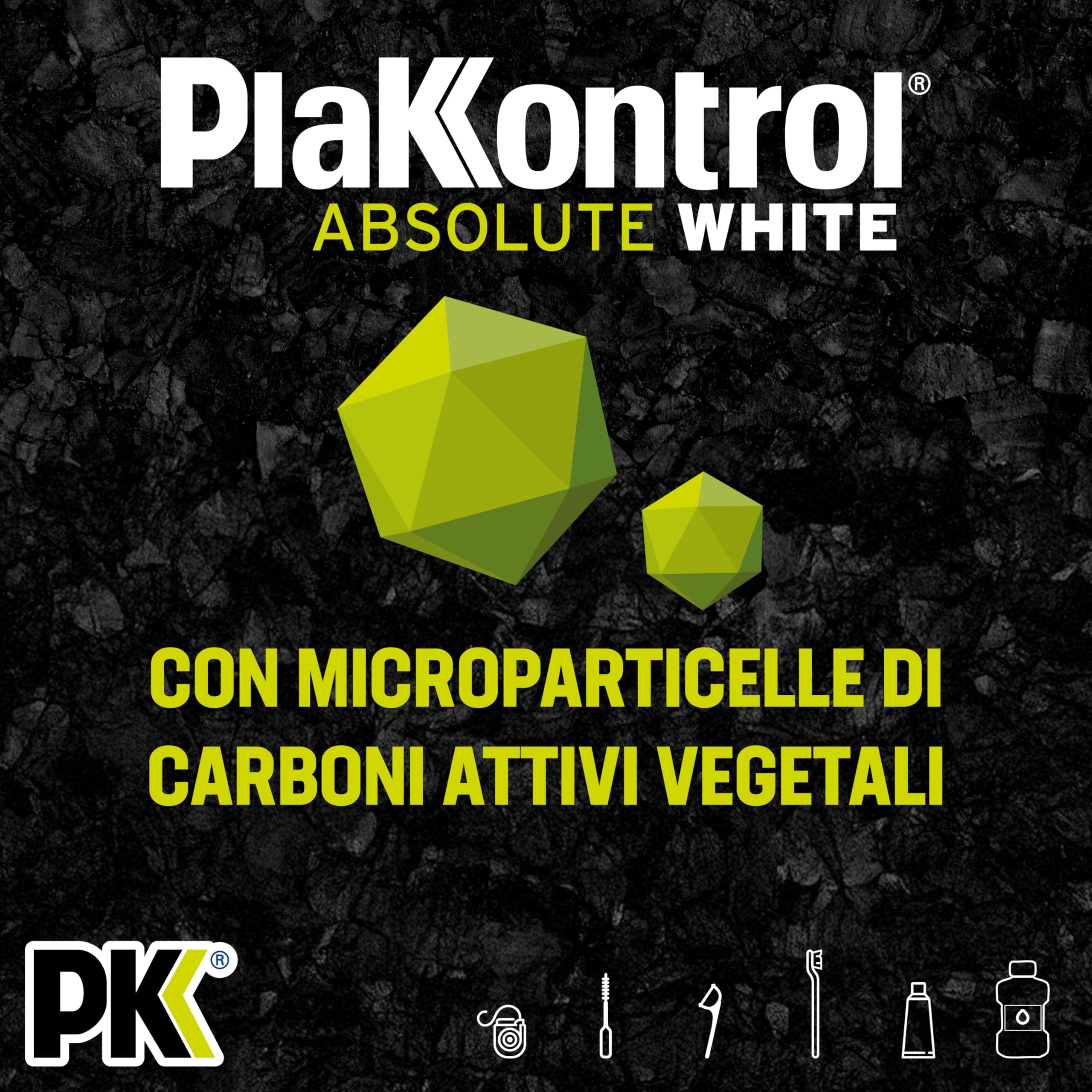 Plakkontrol® Absolute White Instant Floss Carbon Expanding, archetti interdentali ad azione sbiancante con microparticelle di carboni attivi vegetali - 30 pz – peso confezione: ℮ 30 g