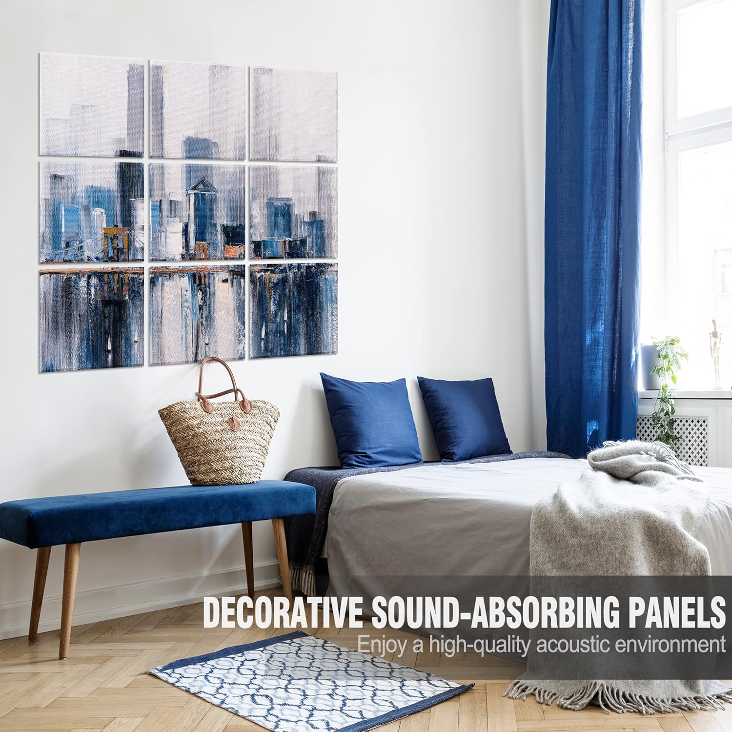 Decorative Art Acoustic wall panels 47"x 47"inch —City impression