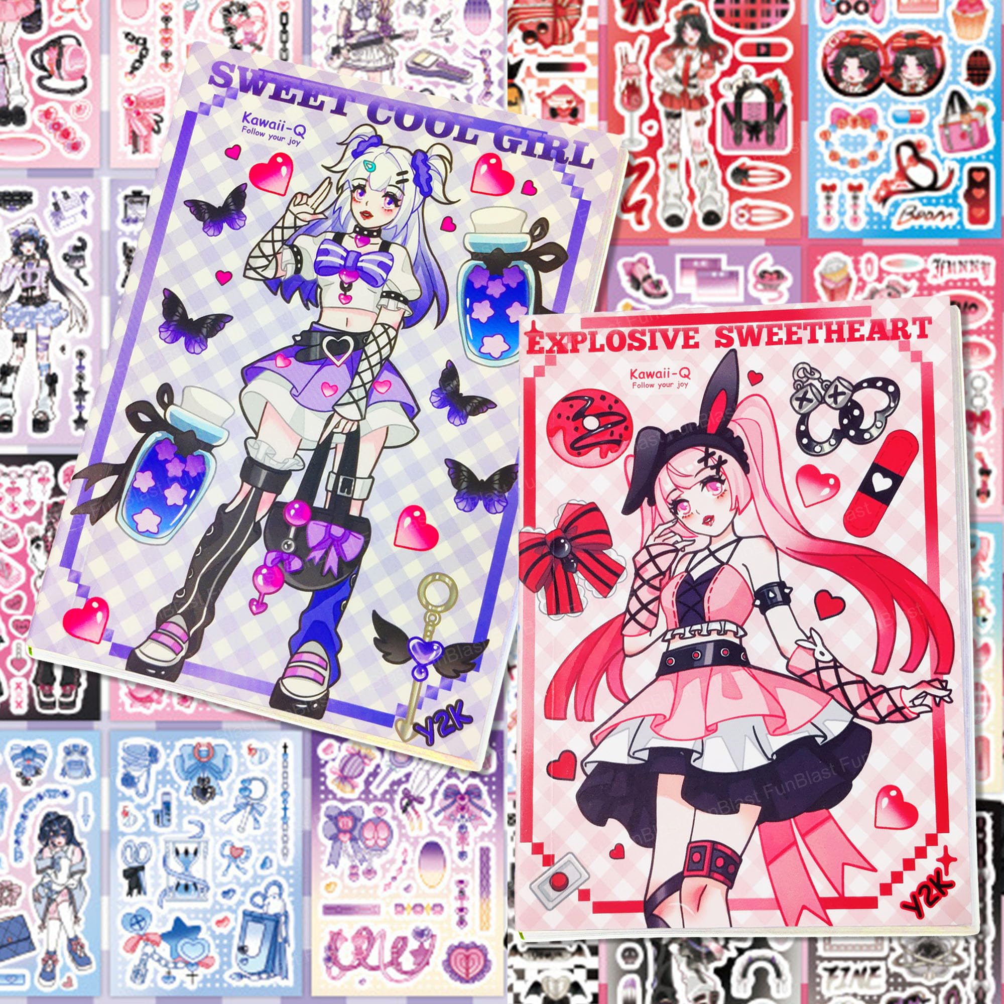 FunBlast Kawaii Stickers Book – 40 Sheets/800 Stickers, Korean Self-Adhesive Kawaii Sticker, Japanese Style Decorative Stickers, Cartoon Theme Sticker for Girls (Purple-Peach) (B0DD3JLCRH) Amazon Price History, Amazon Price Tracker