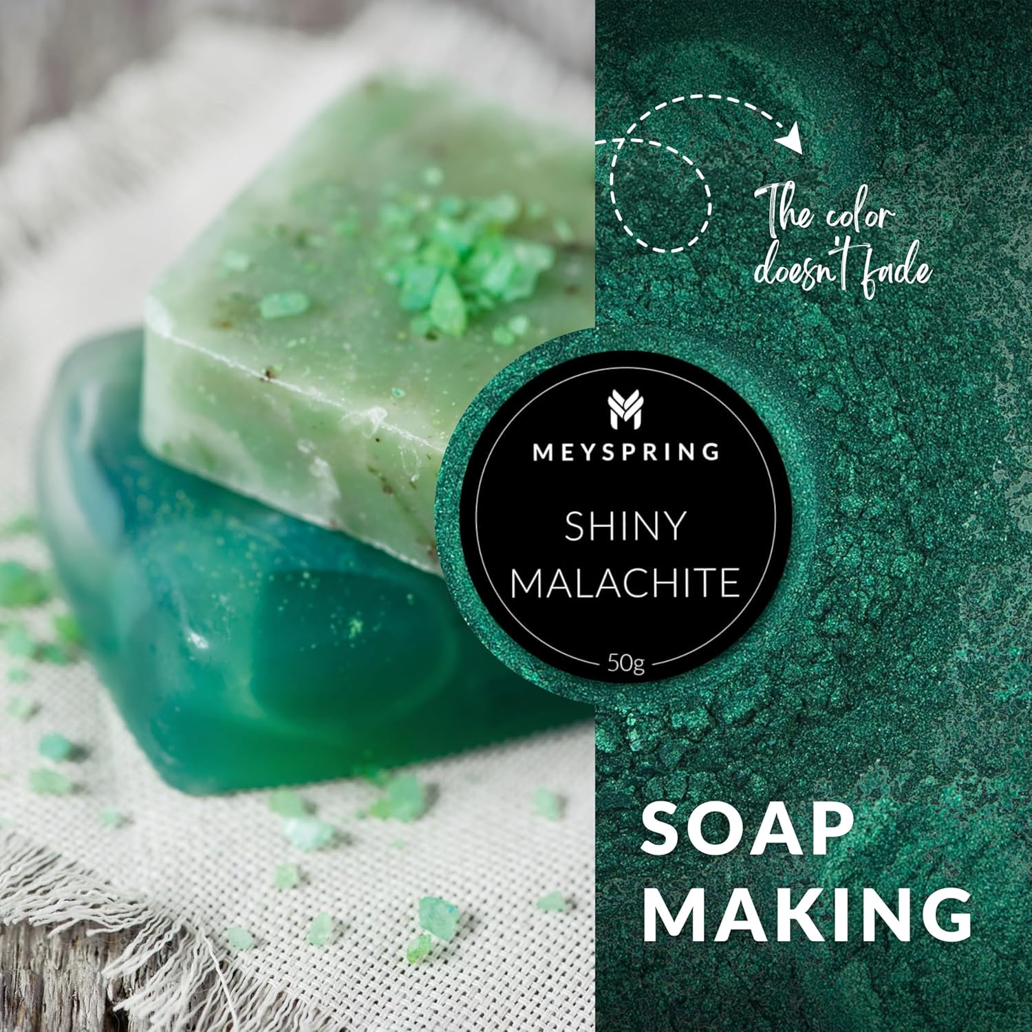 MEYSPRING Shiny Malachite - Epoxy Resin Pigment - 50g - Green Mica Powder for Epoxy Resin - Emerald Green Epoxy Pigment - Image 7