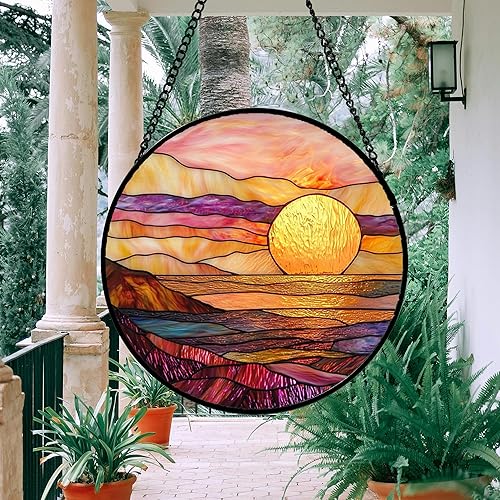 Miniatura 4 de Colgante de vidrieras para colgar en la ventana, atrapasoles de mar brillante, panel de cristal de diamante, decoración para cumpleaños para