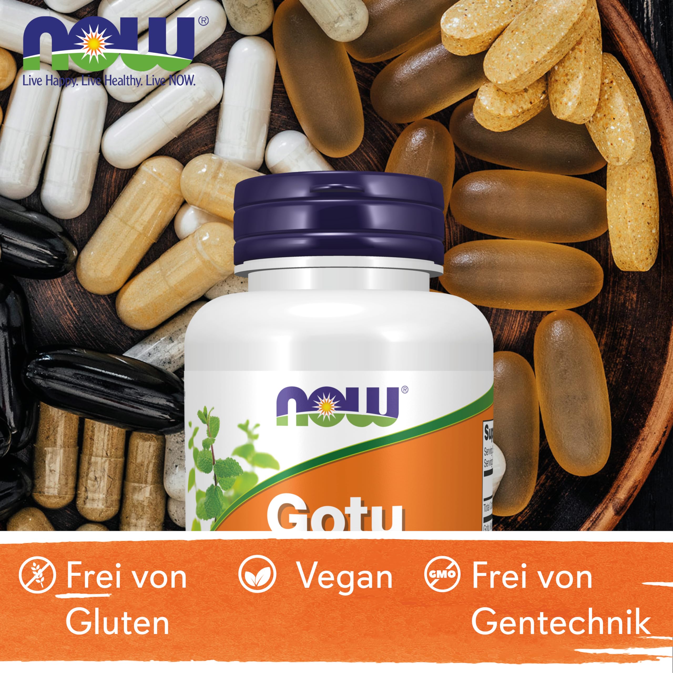 Now Foods, Gotu Kola, 450 mg, 100 vegane Kapseln, Laborgeprüft, Pflanzlich, Glutenfrei, Sojafrei, Vegetarisch