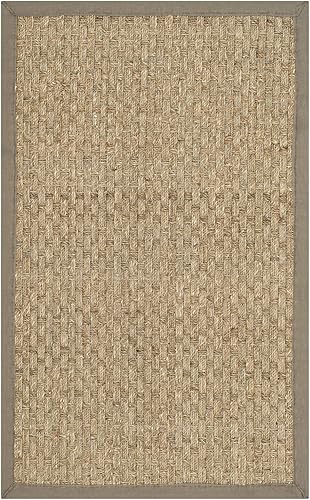 Miniatura 1 de Safavieh NF114A Natural Fiber Collection - Alfombra de fibras naturales de patrón trenzado, varios colores (5 x 8 pies), Fibras naturales, Natural