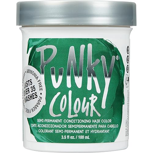 Punky Alpine Green Semi Permanent Hair Color - Vegan & Cruelty-Free Conditioning Hair Dye, Lasts Up to 35 Washes, 3.5 fl oz