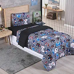 Edredom Solteiro Infantil Play Game Menino Dupla Face 1 Peça