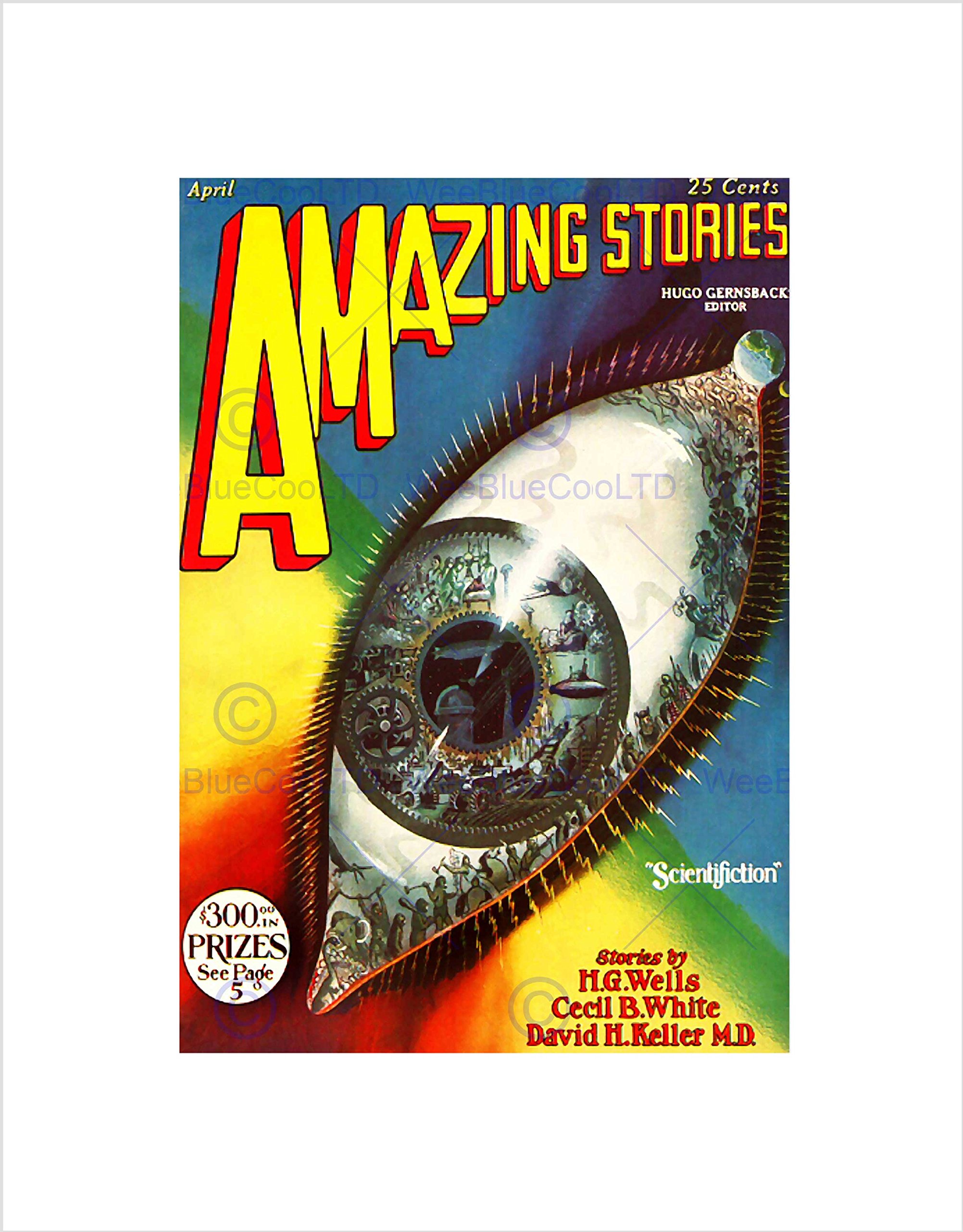 Wee Blue Coo Comics Amazing Stories Eye Window Wells Sci Fi USA Wall Art Print