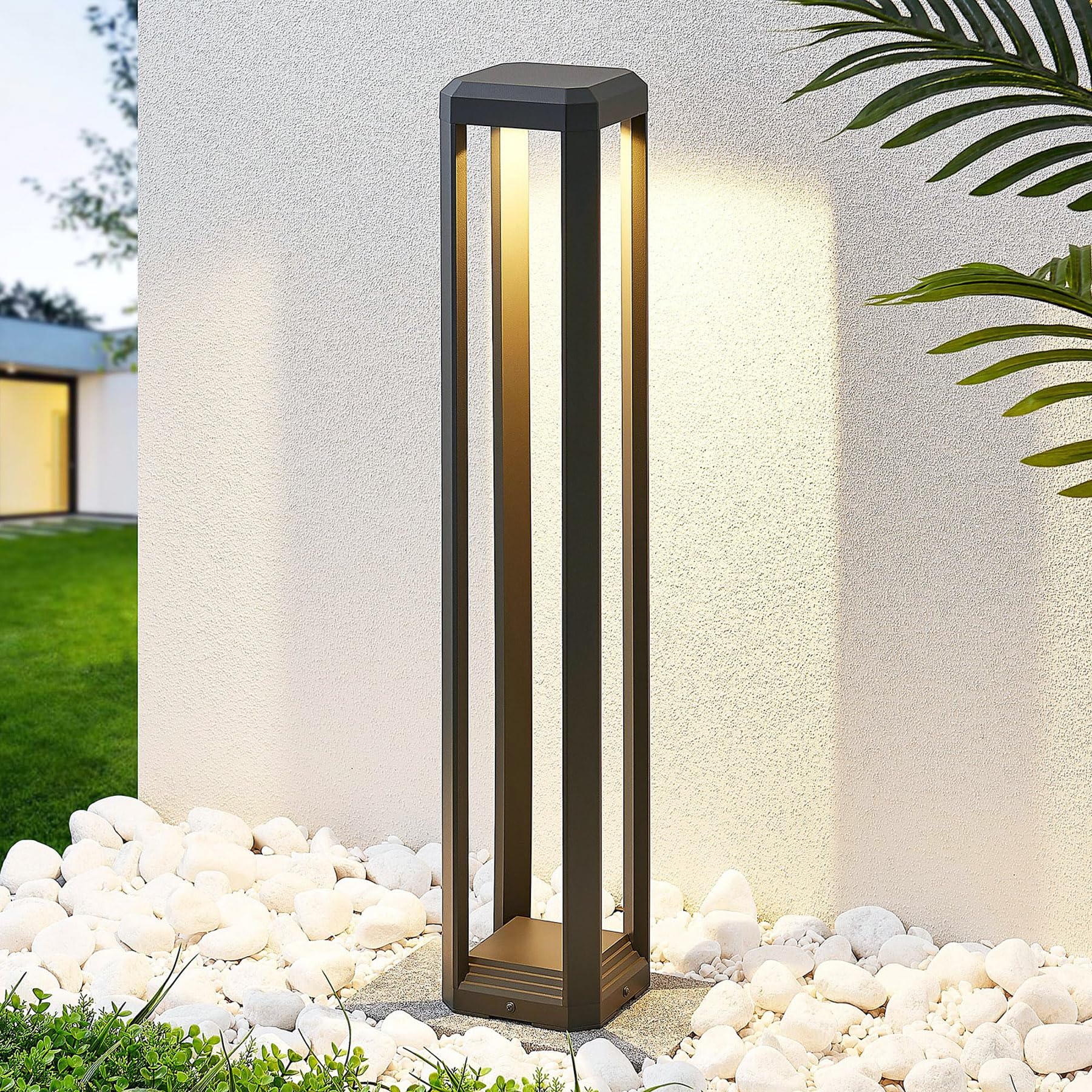 Lucande LED Außenleuchte Fery (Modern) in Alu aus Aluminium (1 flammig,) - Wegeleuchte Pollerleuchte Wegelampe Sockelleuchte