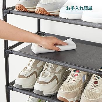 u*a様 ツヤあり ホワイト シューズラック 靴箱 Amazon｜SONGMICS シューズラック 8段 靴棚 下駄箱 省スペース