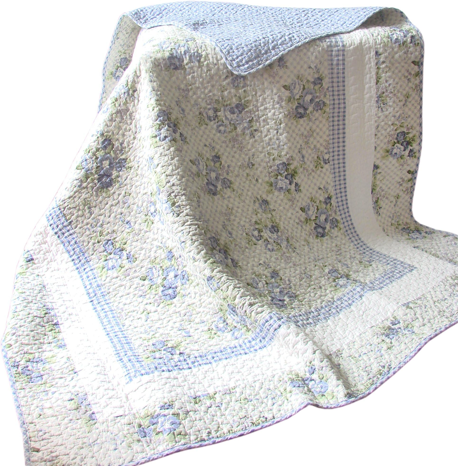 100-Percent Cotton Blue Trellis Home Collection Throw