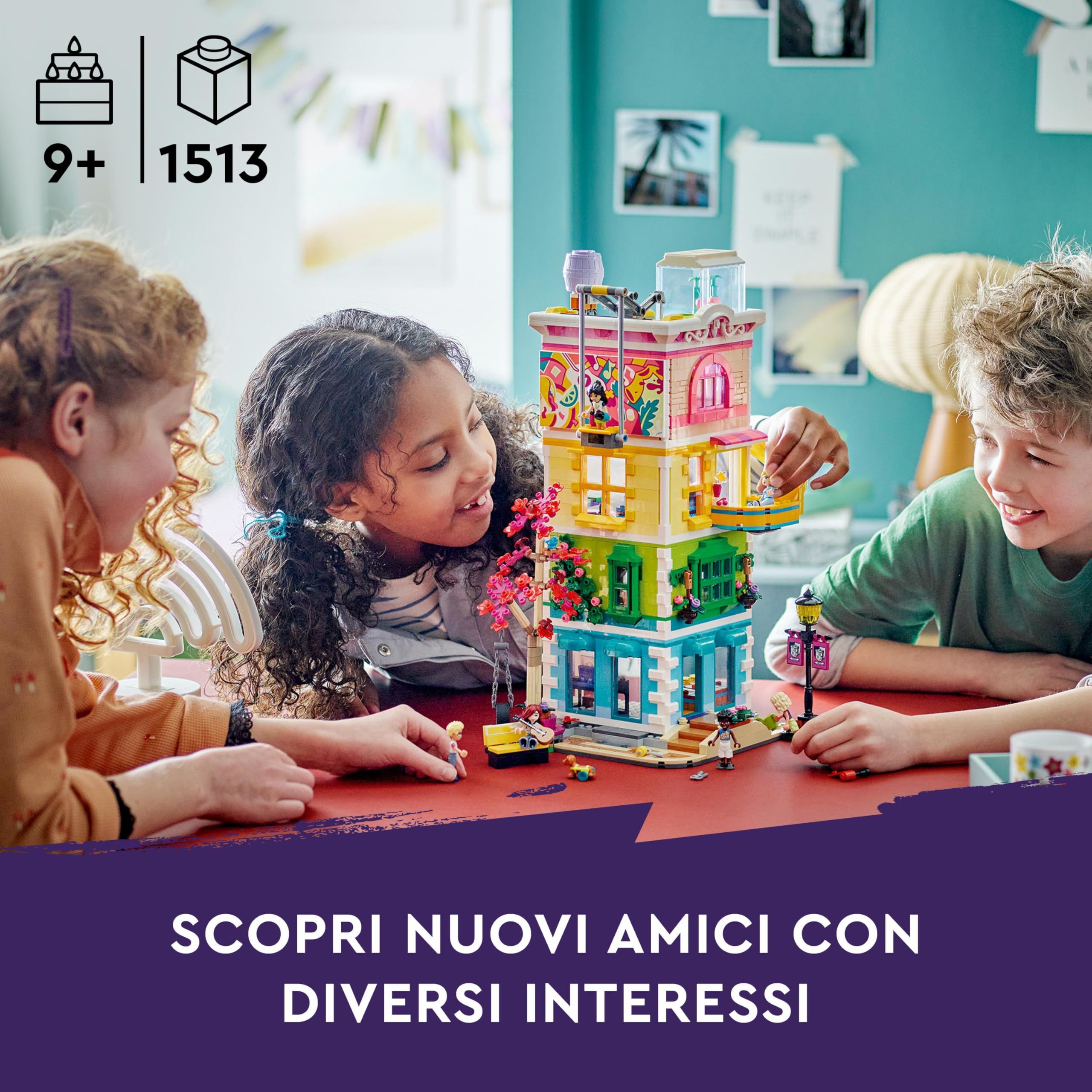 LEGO Friends Centro Comunitario di Heartlake City - Set Modulare a 5 Piani con 6 Mini Bamboline, Cane Giocattolo e Accessori Creativi - Idea Regalo per Bambine da 9 Anni in su - 41748