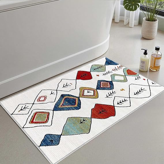 Monnhein 2'li Set Banyo Paspası, Yumuşak Banyo Halısı, Kaymaz Dot Tabanlı, Su Emici, Makinede Yıkanabilir - 50x60-60x100 cm