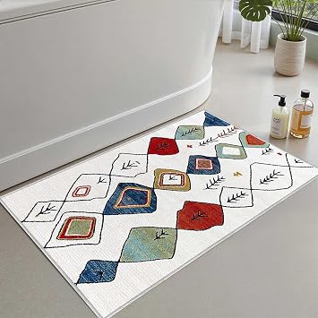 Monnhein 2'li Set Banyo Paspası, Yumuşak Banyo Halısı, Kaymaz Dot Tabanlı, Su Emici, Makinede Yıkanabilir - 50x60-60x100 cm