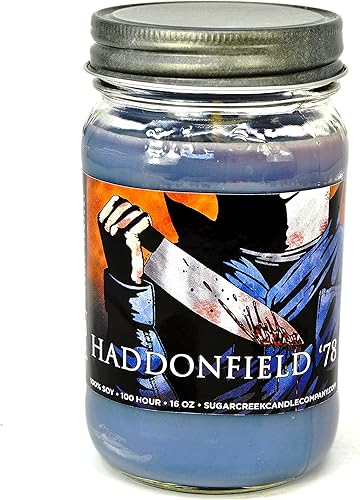 Miniatura 6 de Sugar Creek - Vela perfumada de soja y calabaza dulce crema (Jack O Lantern) - Colección de velas de Halloween  100% natural - no tóxica  Tarro