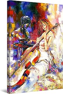 Startonight Quadro su Tela Cantando al Violoncello, Quadri Moderni Astratti Stampe Camere da Letto 60 x 90 cm