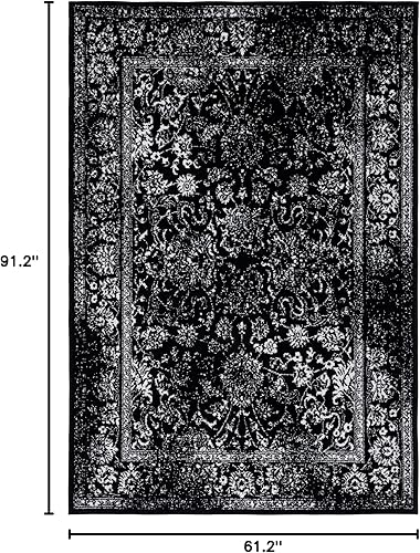 Miniatura 353 de Safavieh colección Adirondack - Alfombra de área, 6 x 9 pies, gris y azul, diseño oriental desgastado, no desprende pelusa, fácil cuidado, ideal