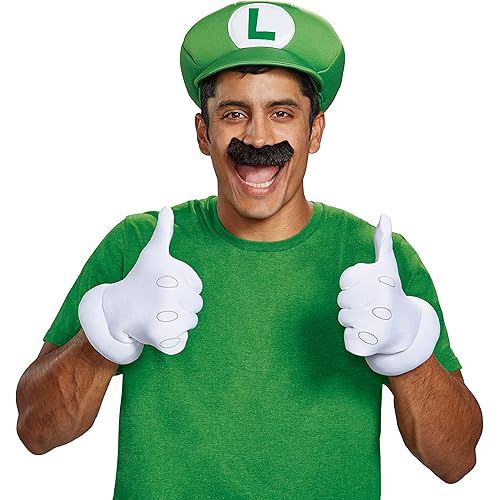 Disguise Men's Nintendo Super Mario Bros.Luigi Adult Costume Accessory Kit
