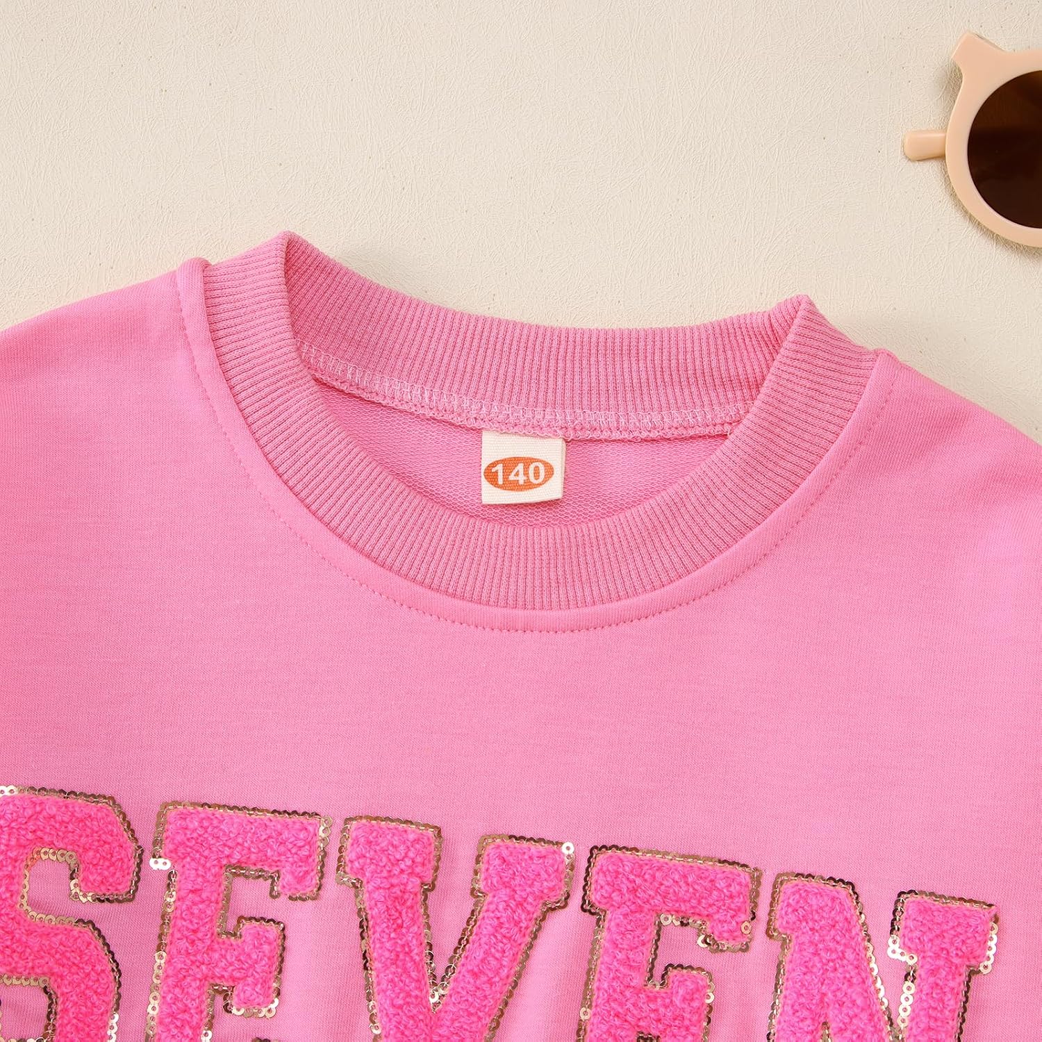 Toddler Baby Girls Birthday Outfit 2nd 3rd 4th 5th 6th 7th Bday Party Sweatshirt Chenille Patch Long Sleeve Shirt - Image 5