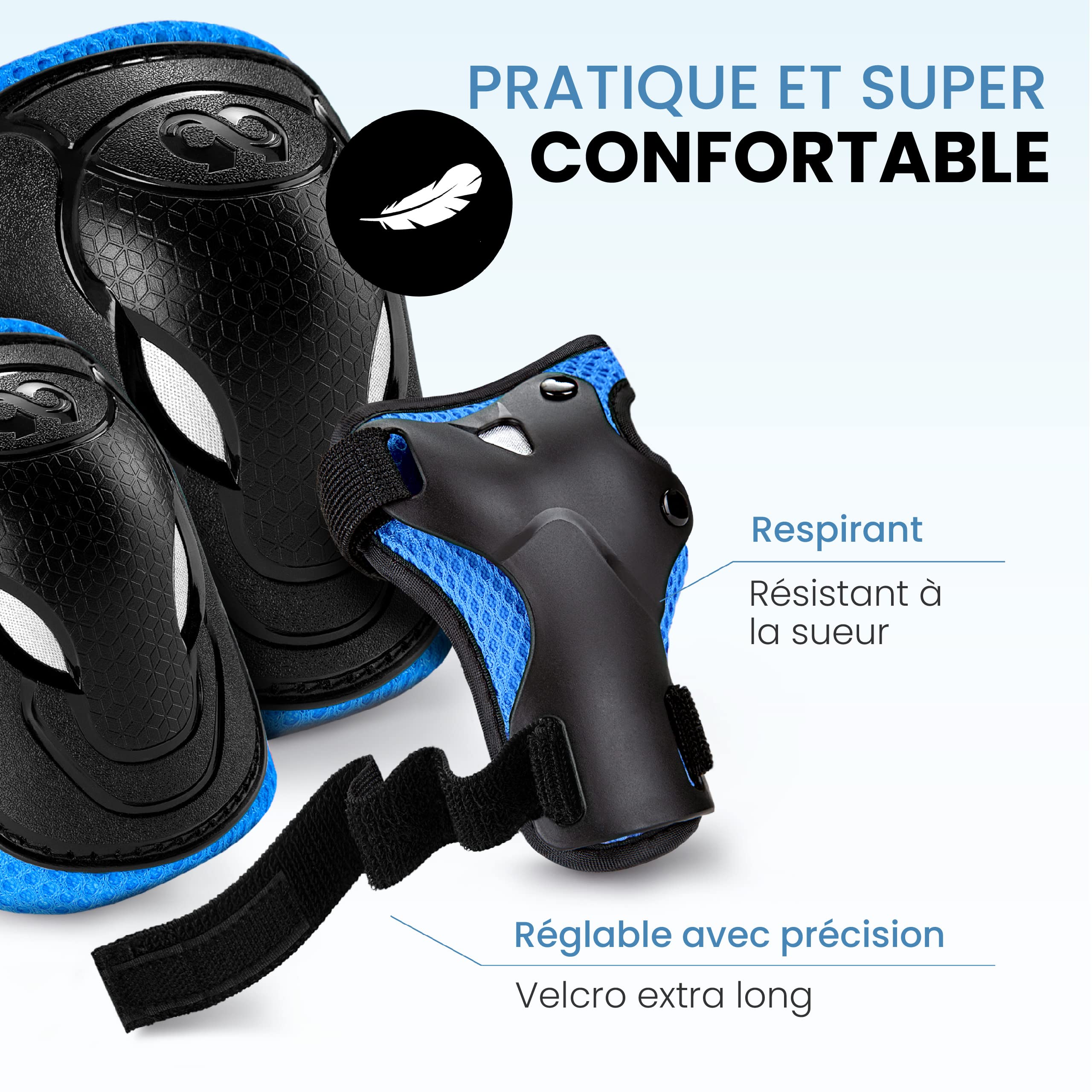 99FLIPS Protection Roller Enfant Fille Coudiere Set [6pc] pour Roller et Skateboard - Protection Velo Enfant - Protege Genoux - Genouillere, Coudiere, Protège-Mains