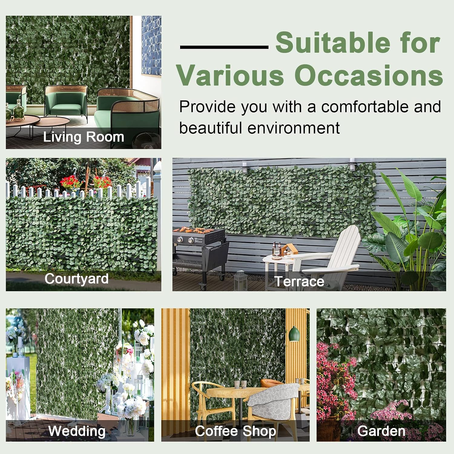 Giantex 4PCS Artificial Ivy Privacy Fence Screen, 118" x 39.4" Artificial Hedges Fence Faux Ivy Vine Greenery Wall, Outdoor Privacy Fence Covering for Yard Garden Patio Decoration, Dark Green)