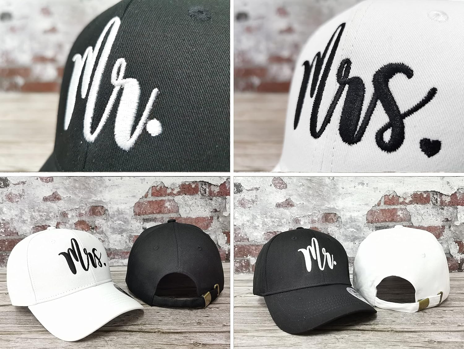 Hepandy Mr Mrs Mom Dad Captain First Mate Mama and Mini Baseball Hats