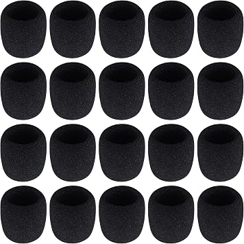 Augshy Microphone Foam Covers, 20 Pack Thick Handheld Stage Cover Foam Karaoke DJ Microphone Covers DisposableBlack