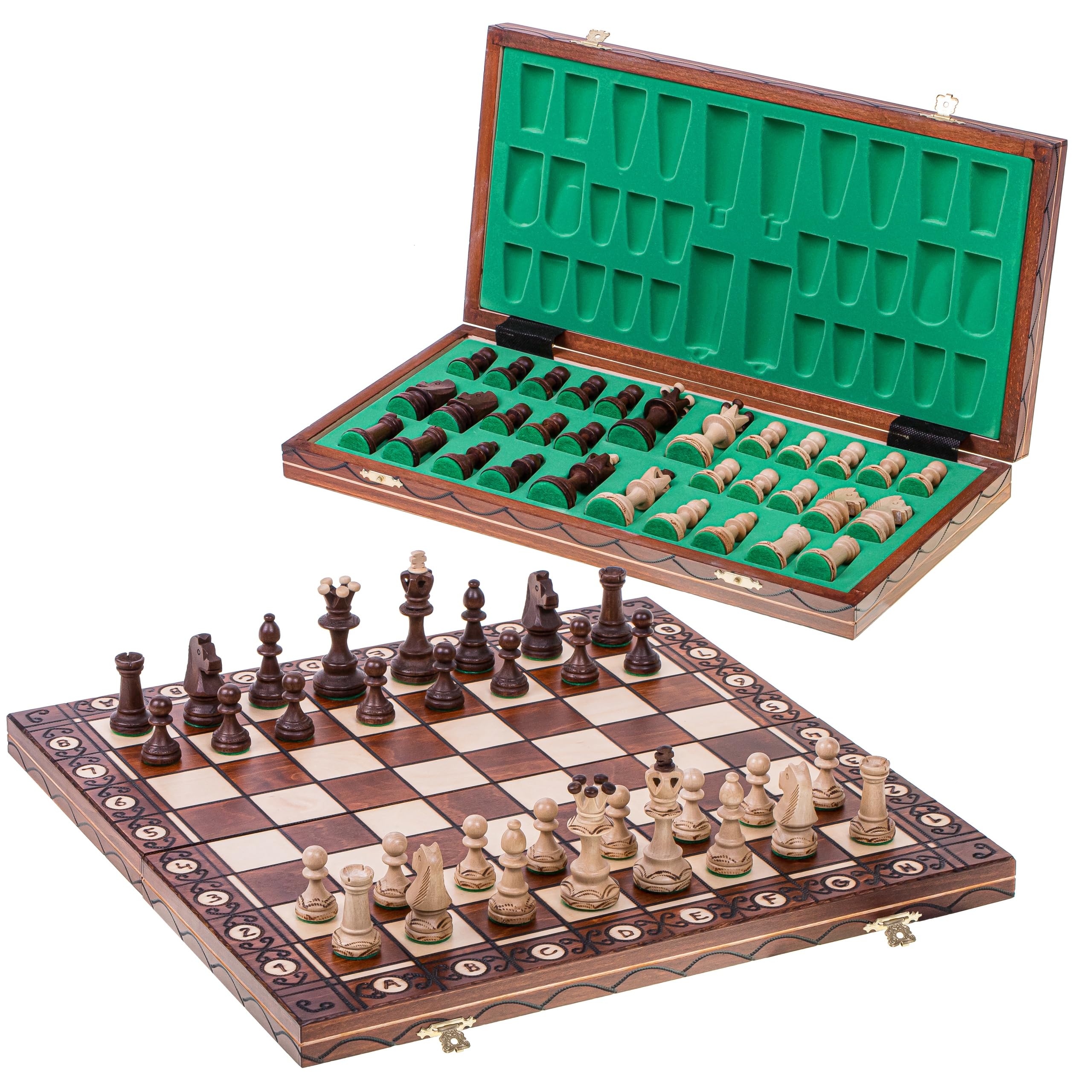 SQUARE - Wooden Chess Set CONSUL - 48 x 48 cm (18.89 x 18.89 in) - Chessboard & Chess Pieces