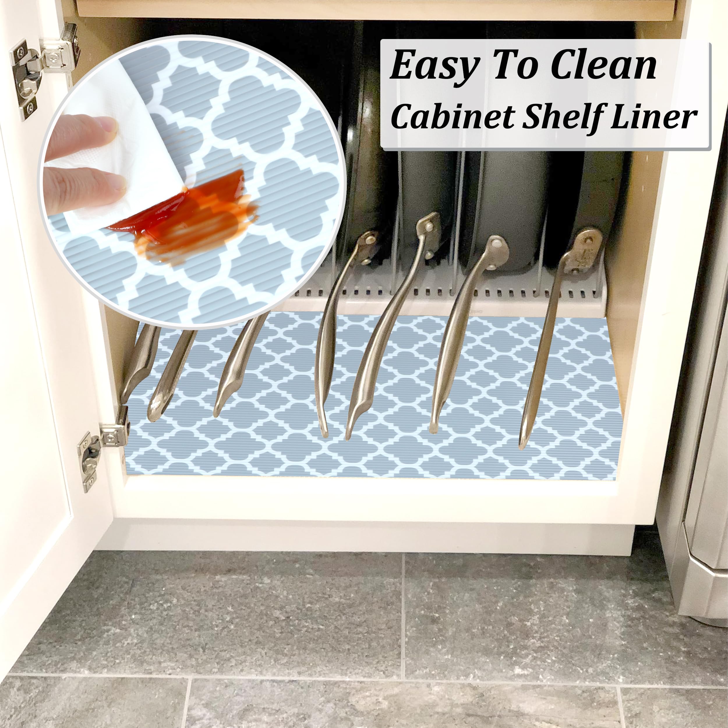 Schrankeinlagen, 50,8 cm breit x 6,8 m, rutschfest, wasserdicht, Speisekammerregale, Linesr nicht klebend, starker Halt, Badezimmer, Kühlschrank, Matte, Schrank, Kommode, Schrankeinlage