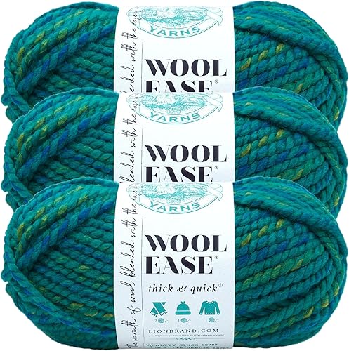 Vista 384 de Lion Brand Yarn Wool-Ease Thick & Quick Yarn - 318.2 ft, Graphite Grafito