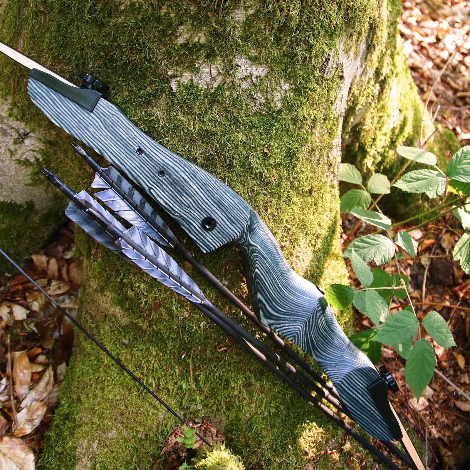 Bogen Set 68 Zoll Recurvebogen Drake Greyhound Einstiegsbogen 20-34lbs wählbar mit Zubehör Set, Armschutz, Pfeile, Köcher, Ziel