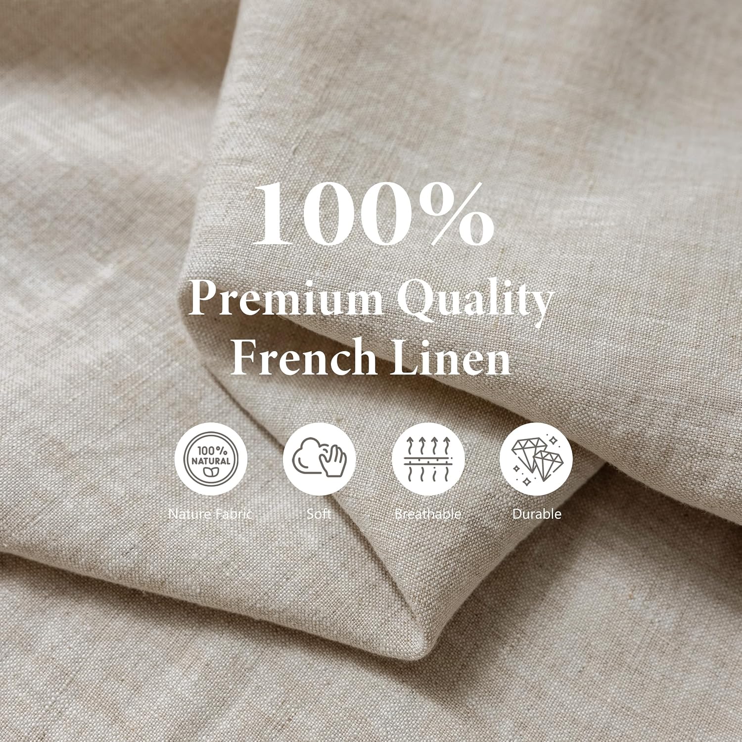 Pure Linen Bistro Half Apron - 25 x 35 Inch Unisex Waist Aprons with Large Pocket Ideal for Kitchen Crafts and More