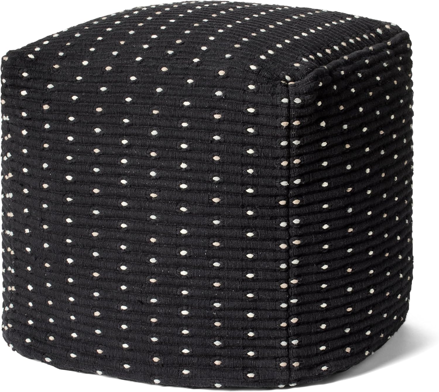 Loloi II LPF0039 Black 18'' W x 18'' D x 18'' H Pouf