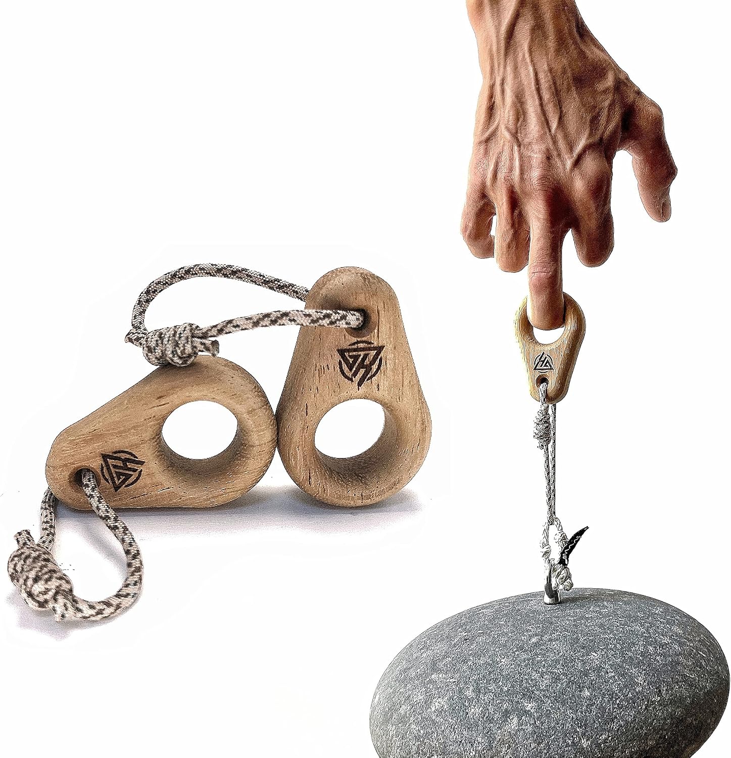 Monik climbing hangboard | Portable Finger trainer for Rock Climbing - Portable Hangboard Fingerboard for Grip Strength, Wood - Lightweight, Durable, Compact | 1 pair