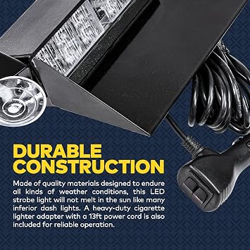 LAMPHUS SolarBlast 12W Amber LED Police Warning Strobe Dash Light for Truck