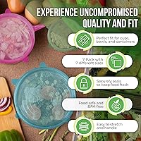 Vista 41 de Tapas elásticas de silicona reutilizables para almacenamiento de alimentos en el refrigerador, fundas elásticas resistentes al calor, tazas, latas