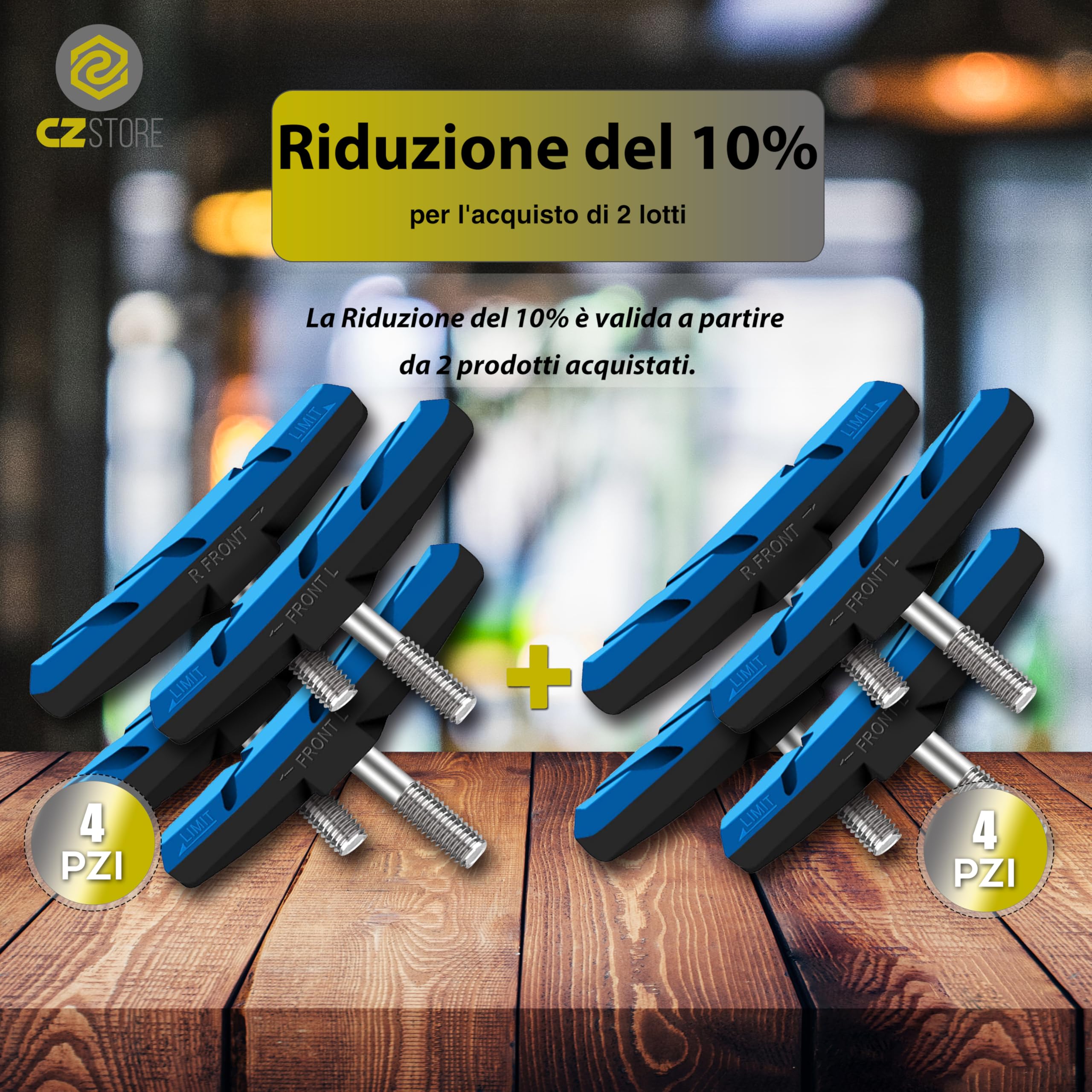Pattini per Freni Bicicletta V-Brake 4-8 Pezzi Set Completo Pastiglie Freni in Gomma