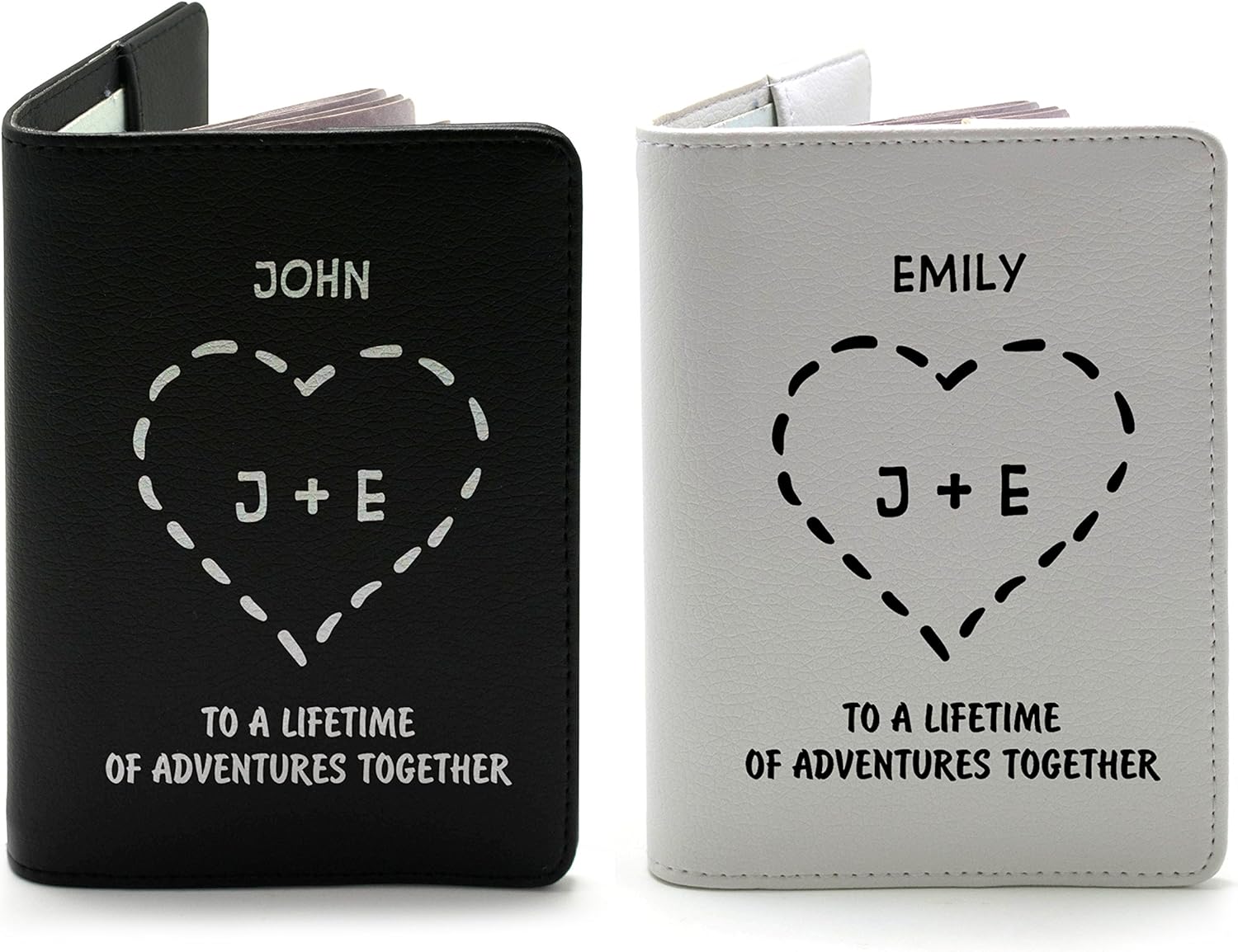 Couple passport holder Set of 2 - Personalized with your Names : Clothing, Shoes & Jewelry