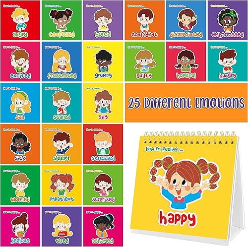 Rotafolio de emociones, 25 sentimientos diferentes con habilidades de afrontamiento, aprende a identificar varios estados de ánimo, emociones de