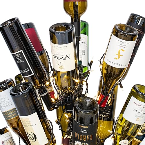 Miniatura 5 de Vickerman DuraLit - Botella de vino blanco artificial de 4 x 30 pulgadas, capacidad para 37 botellas, resistente, árbol de botellas, decoración