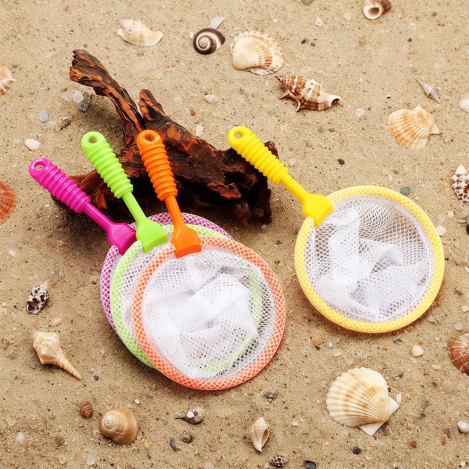 Sliner 50 Pcs Butterfly Fishing Nets Outdoor Tools for Insect Collecting Nature Exploration Observation Outing Specimen Supplies with Anti Slip Grip(Colorful)