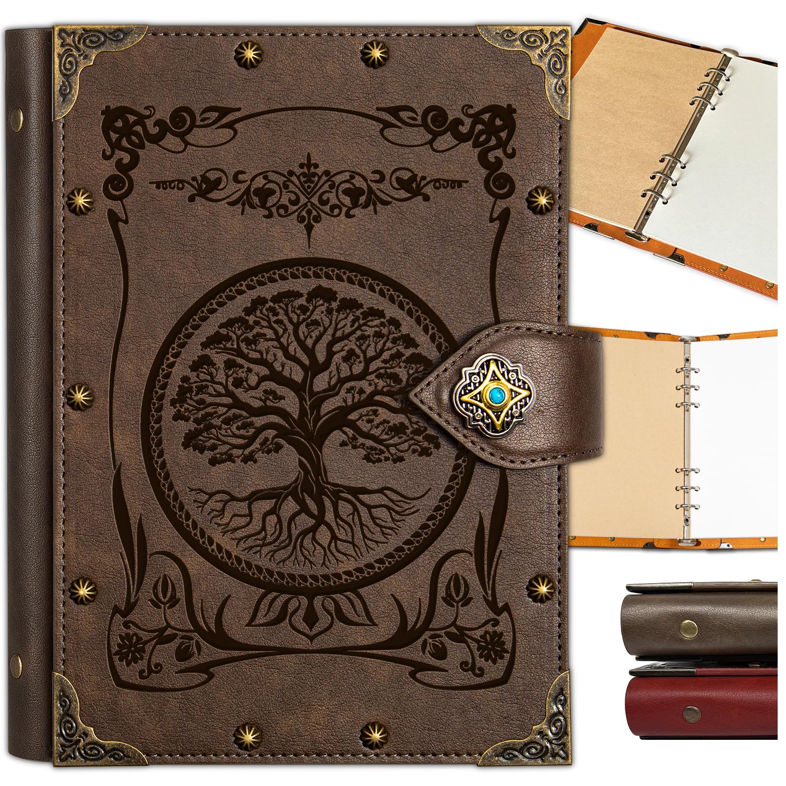 DUROTAN Tree of Life Journal Notebook,Unique A5 Binder 400 Page For Sketchbook,Drawing Journal,College Ruled Notebook,Men and Women Dnd Gift Set
