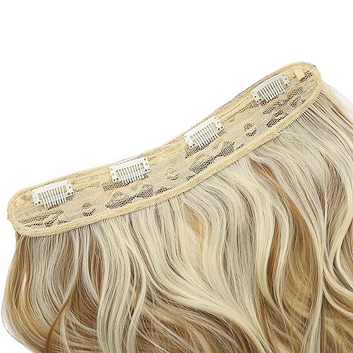 Miniatura 3 de LECIPO Extensiones de cabello con alambre invisible, alambre transparente, tamaño ajustable, 4 clips de seguridad, largo, ondulado, rizado, postizo