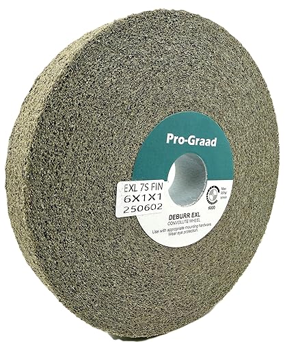 Miniatura 137 de EXL 09549 - Rueda de desbarbado, 6 x 1 pulgada x 1 pulgada fina, carburo de silicio, rueda de desbarbado, acabado y pulido de metal, convoluto, 09549