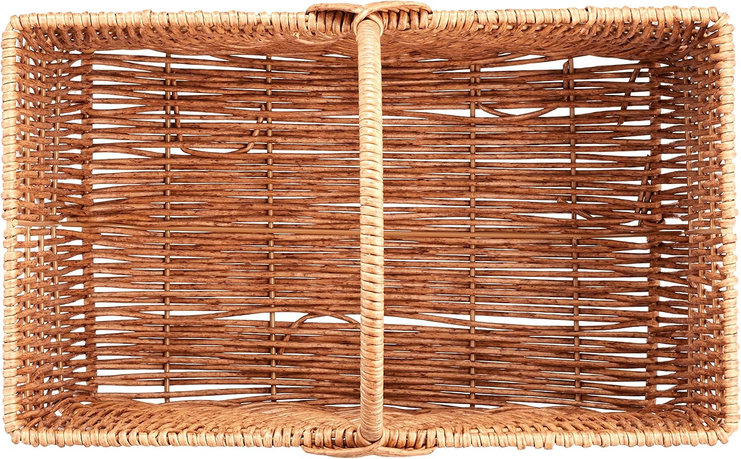 Daikai 73766 Talk Basket, Balt, Fake PE Willow One Handle Basket, Square, 13.6 x 8.1 x 8.5 inches (34.5 x 20.5 x 21.5 cm), Light Brown